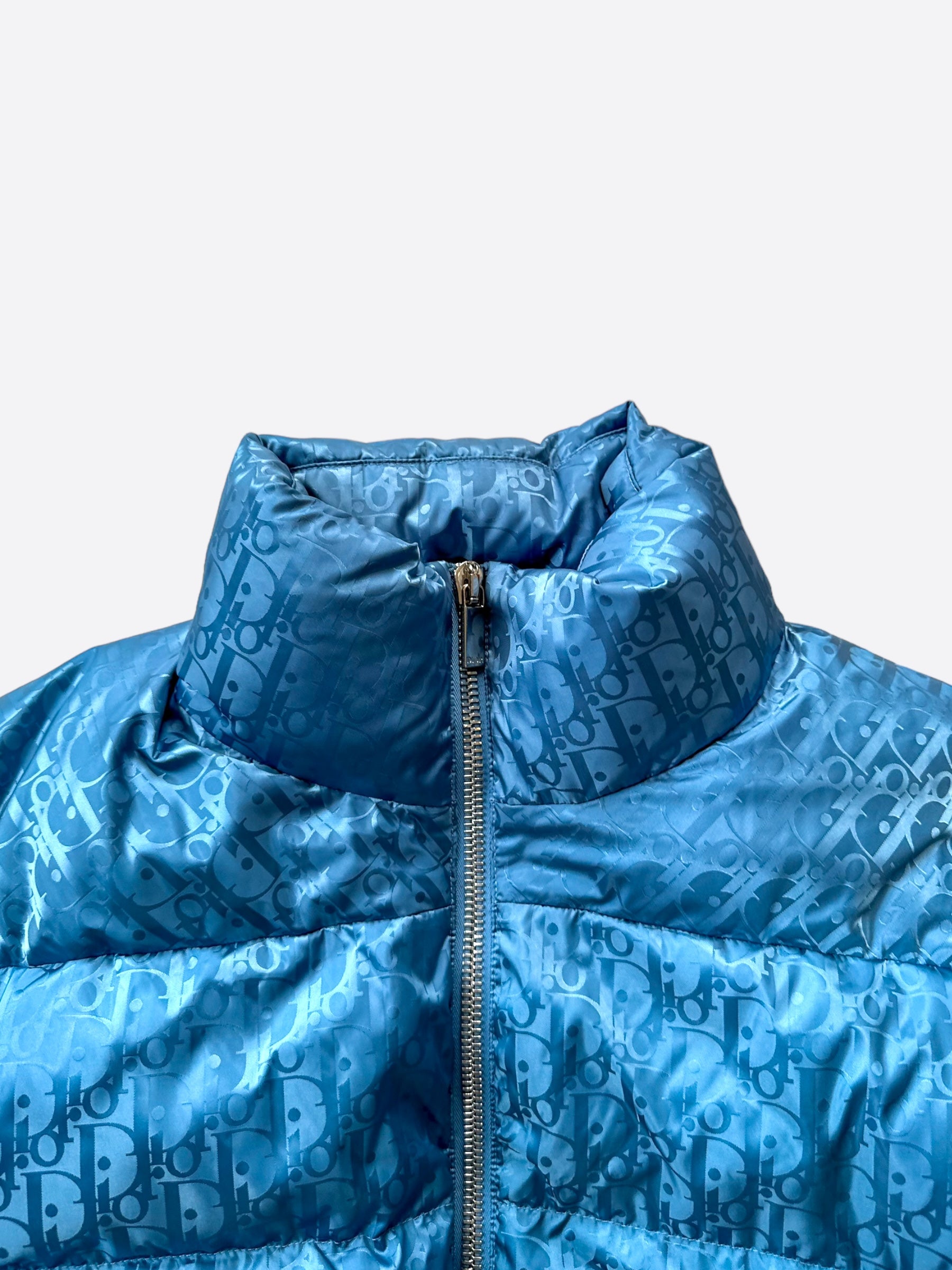 Dior Blue Oblique Puffer Jacket Savonches