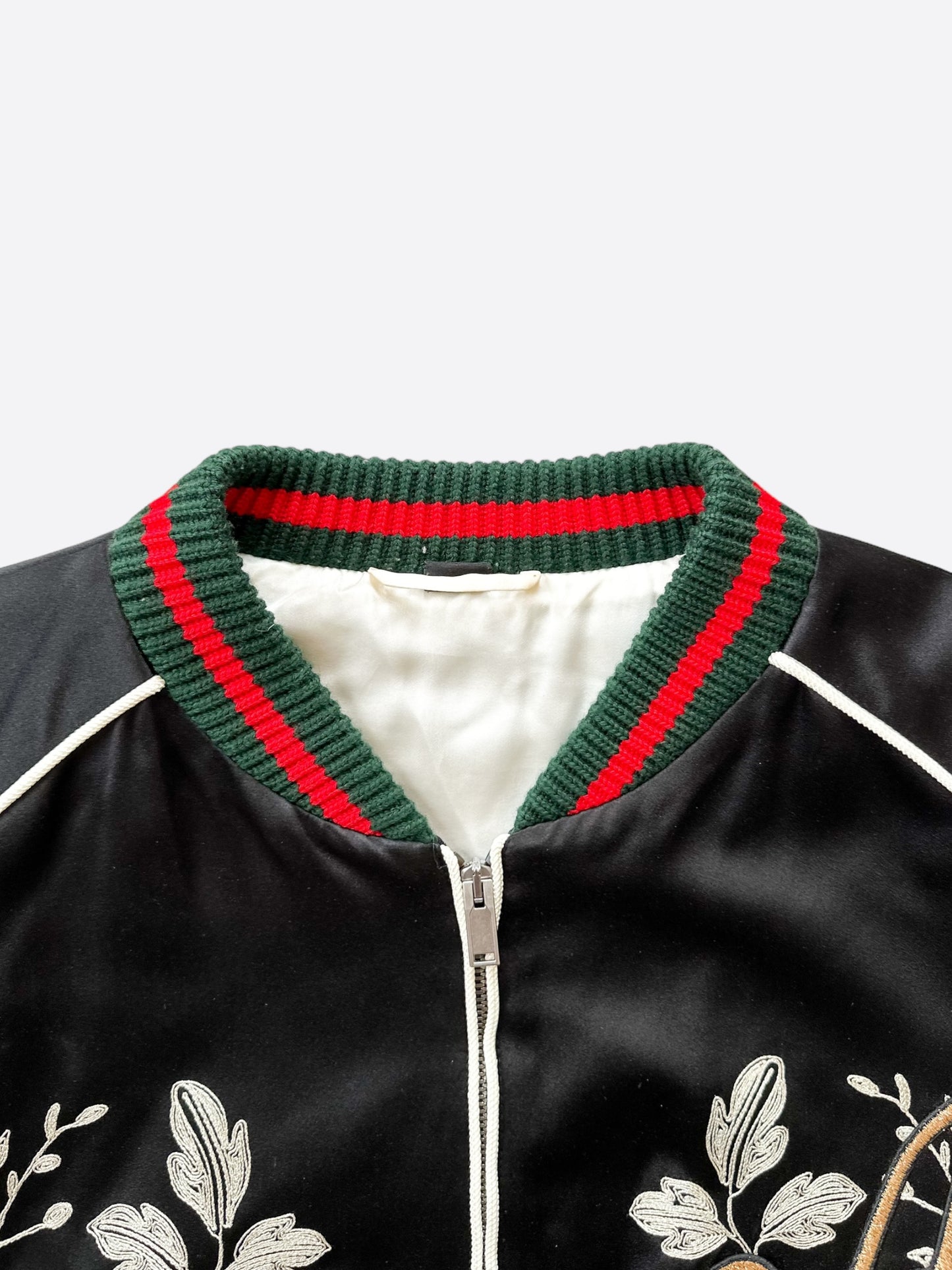 Gucci Black DIY Custom Embroidered Patch Souvenir Bomber Jacket