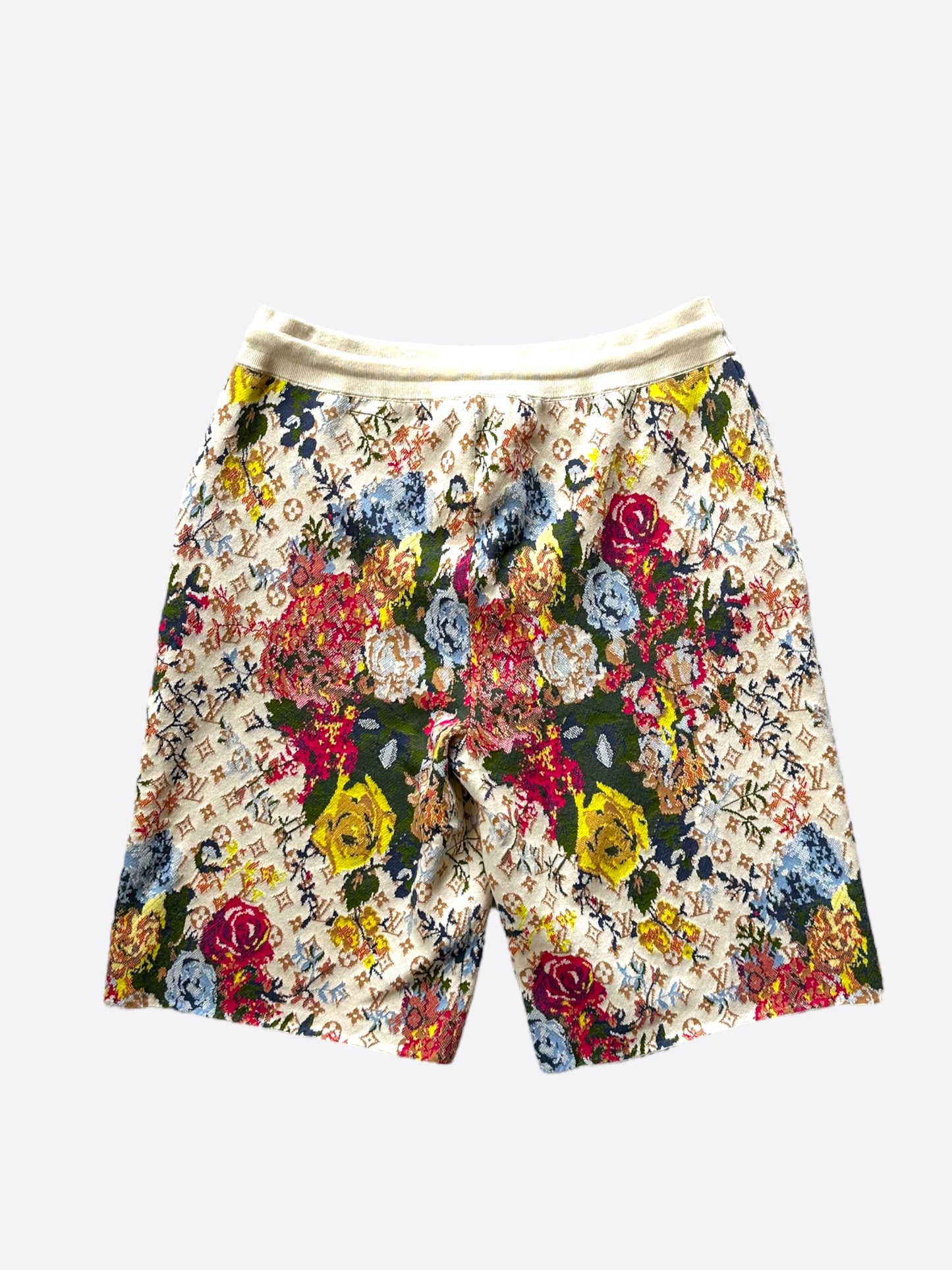 Louis Vuitton Beige Multicolor Floral Monogram Shorts