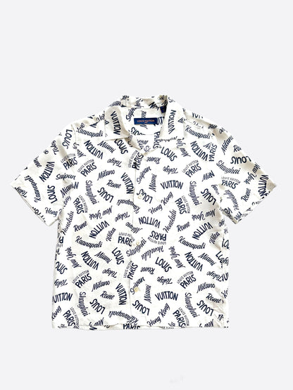 Louis Vuitton White Cities Silk Shirt