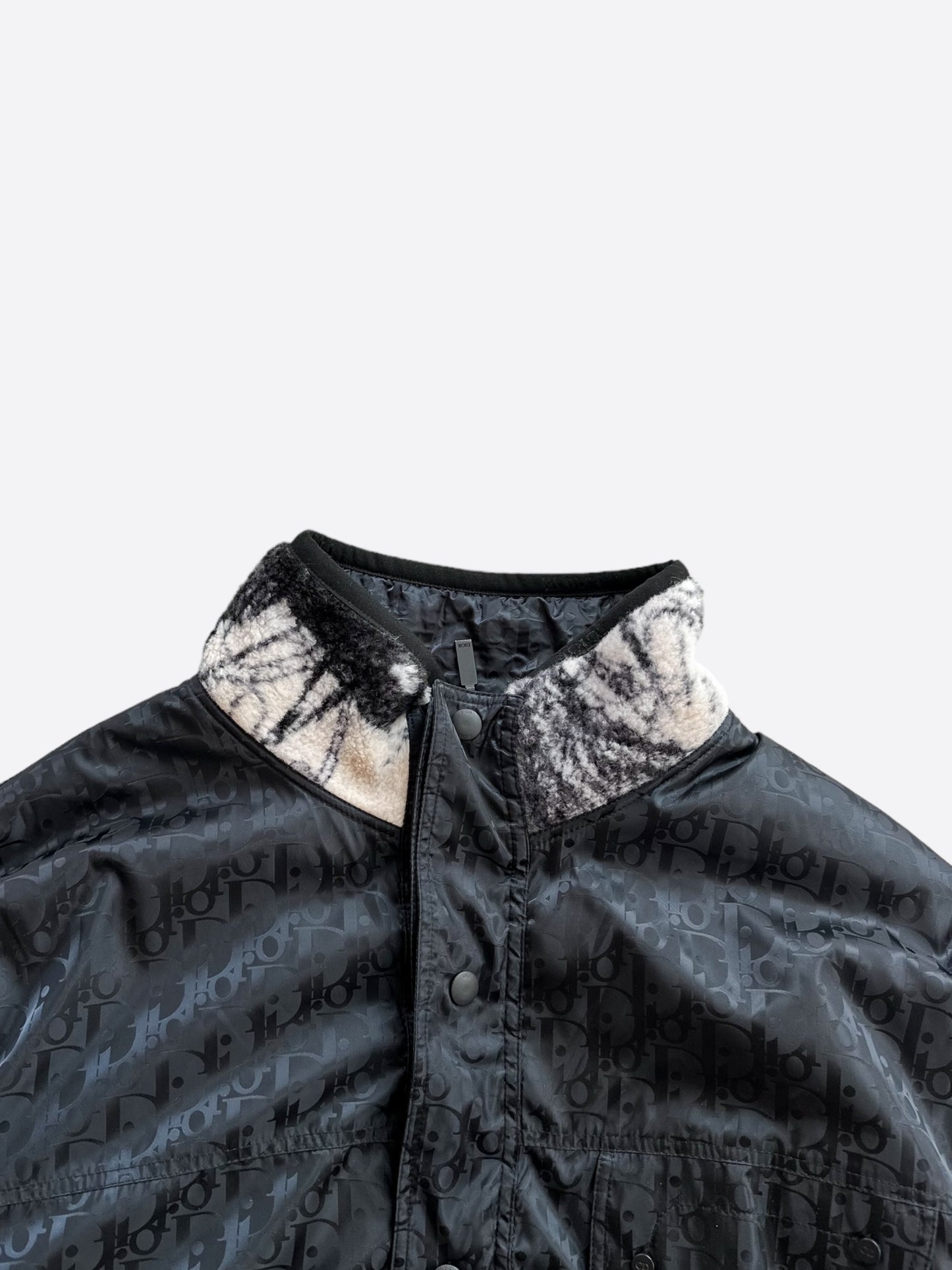 Dior Black Oblique Reversible Fleece Jacket