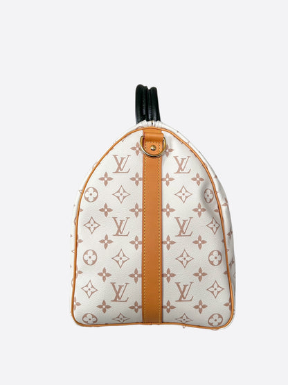 Louis Vuitton Beige & Tan Monogram Keepall 45