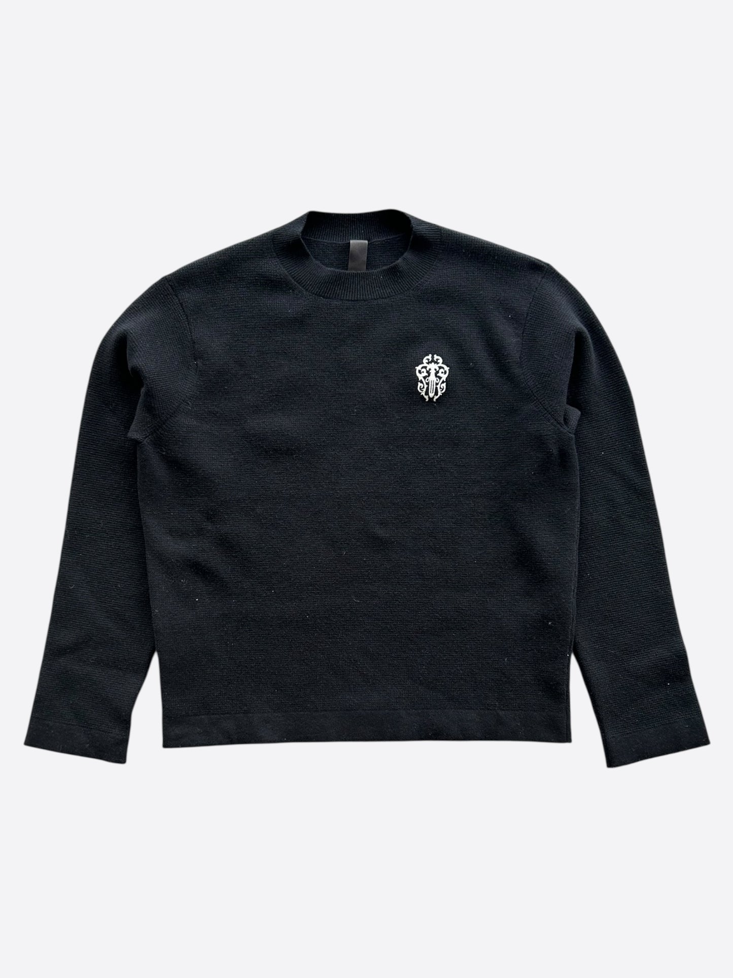 Chrome Hearts Black & White Dagger Logo Cashmere Sweater