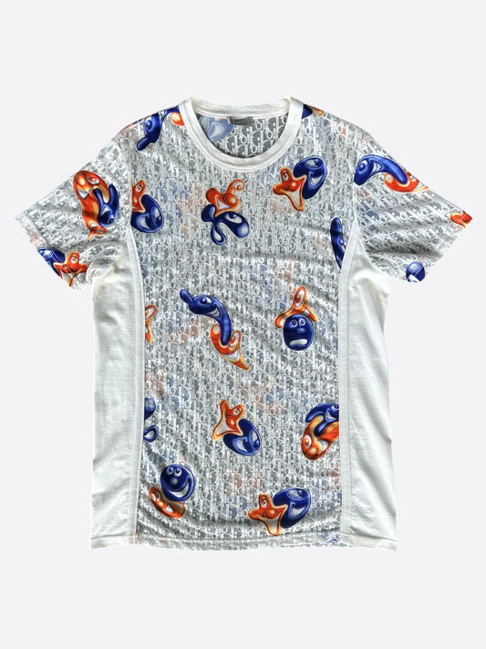 Dior Kenny Scharf White Oblique Faces Transparent T-Shirt