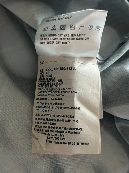 Prada White Flames Split Button Up Shirt