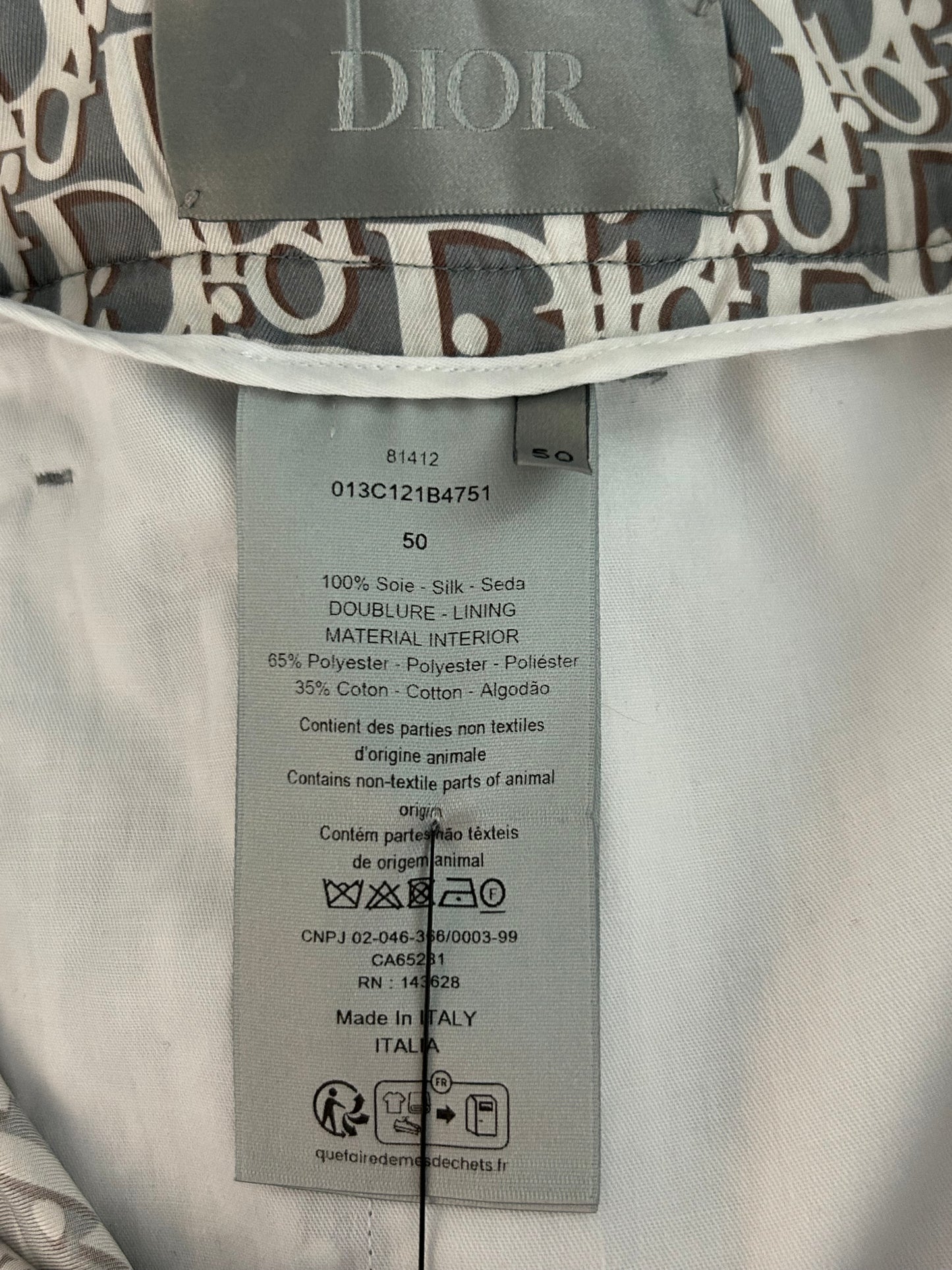Dior Grey Oblique Silk Shorts