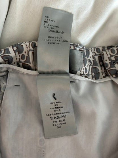 Dior Grey Oblique Silk Shorts