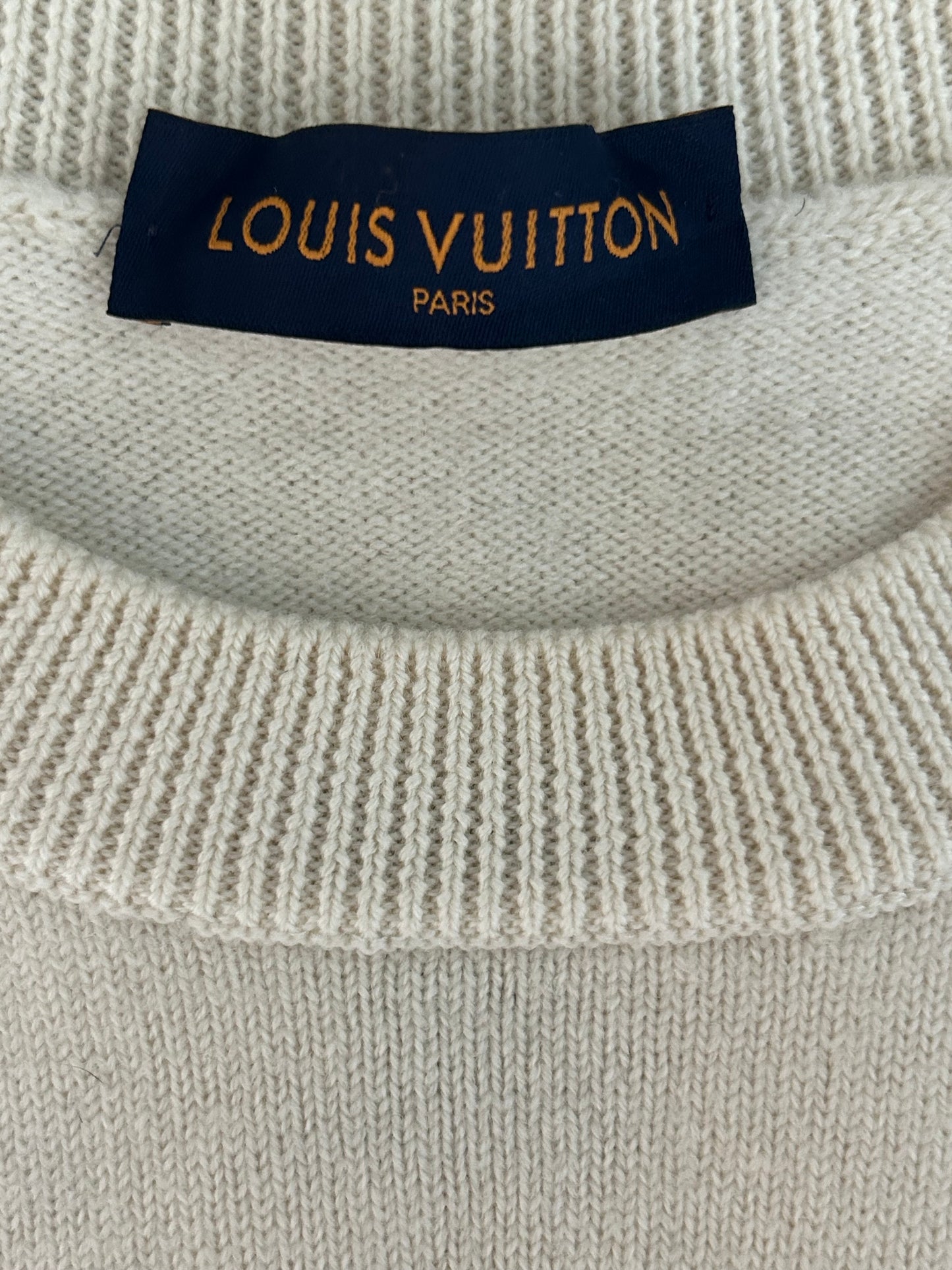Louis Vuitton Beige Monogram Clock Wool Sweater