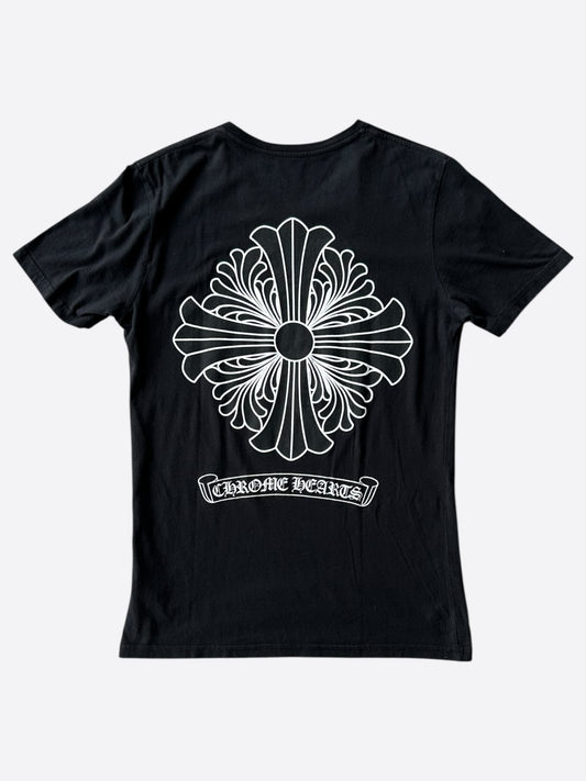Chrome Hearts Black & White Jumbo Floral Cross T-Shirt