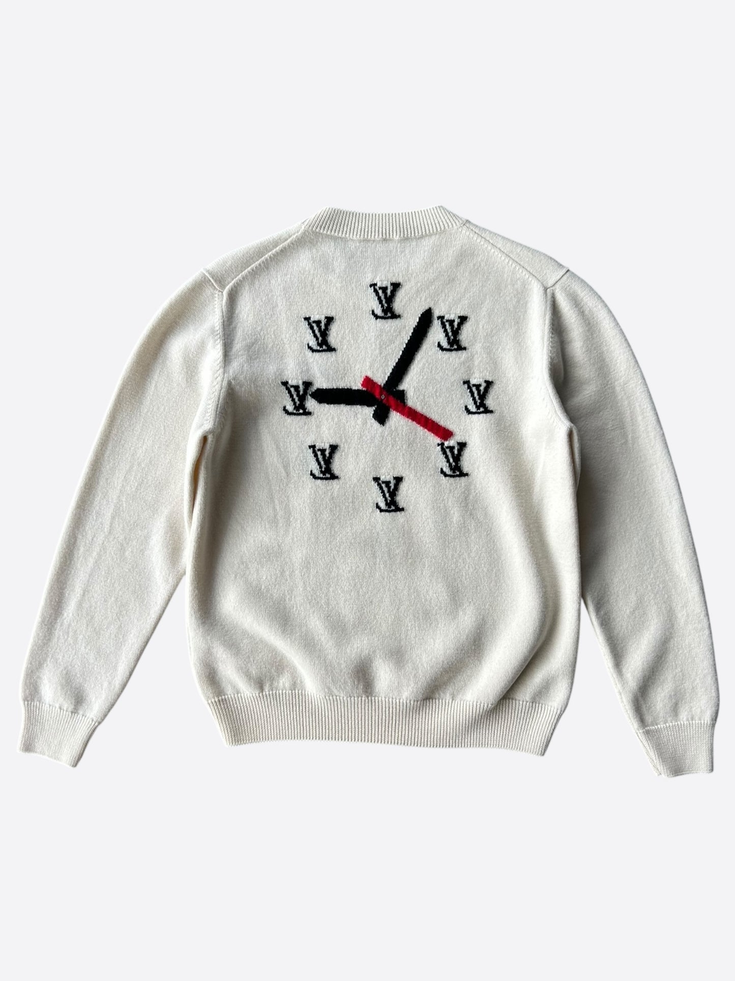 Louis Vuitton Beige Monogram Clock Wool Sweater