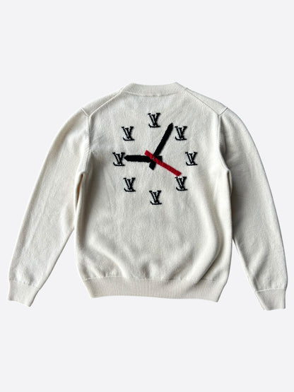 Louis Vuitton Beige Monogram Clock Wool Sweater