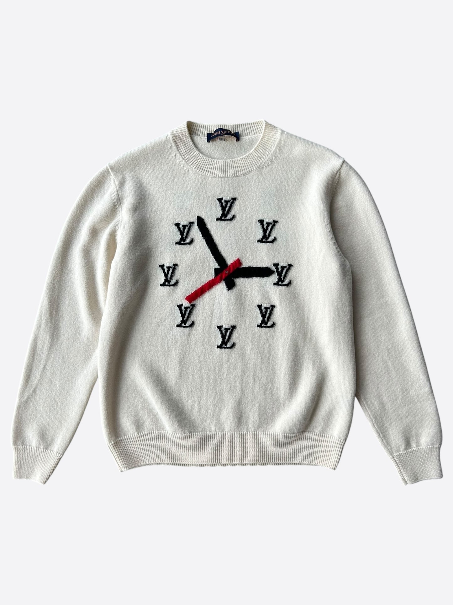 Louis Vuitton Beige Monogram Clock Wool Sweater