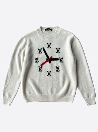 Louis Vuitton Beige Monogram Clock Wool Sweater