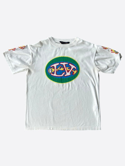 Louis Vuitton White Baseball Graphic Intarsia T-Shirt