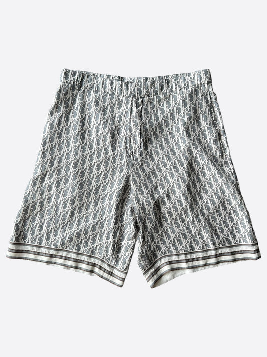 Dior Grey Oblique Silk Shorts