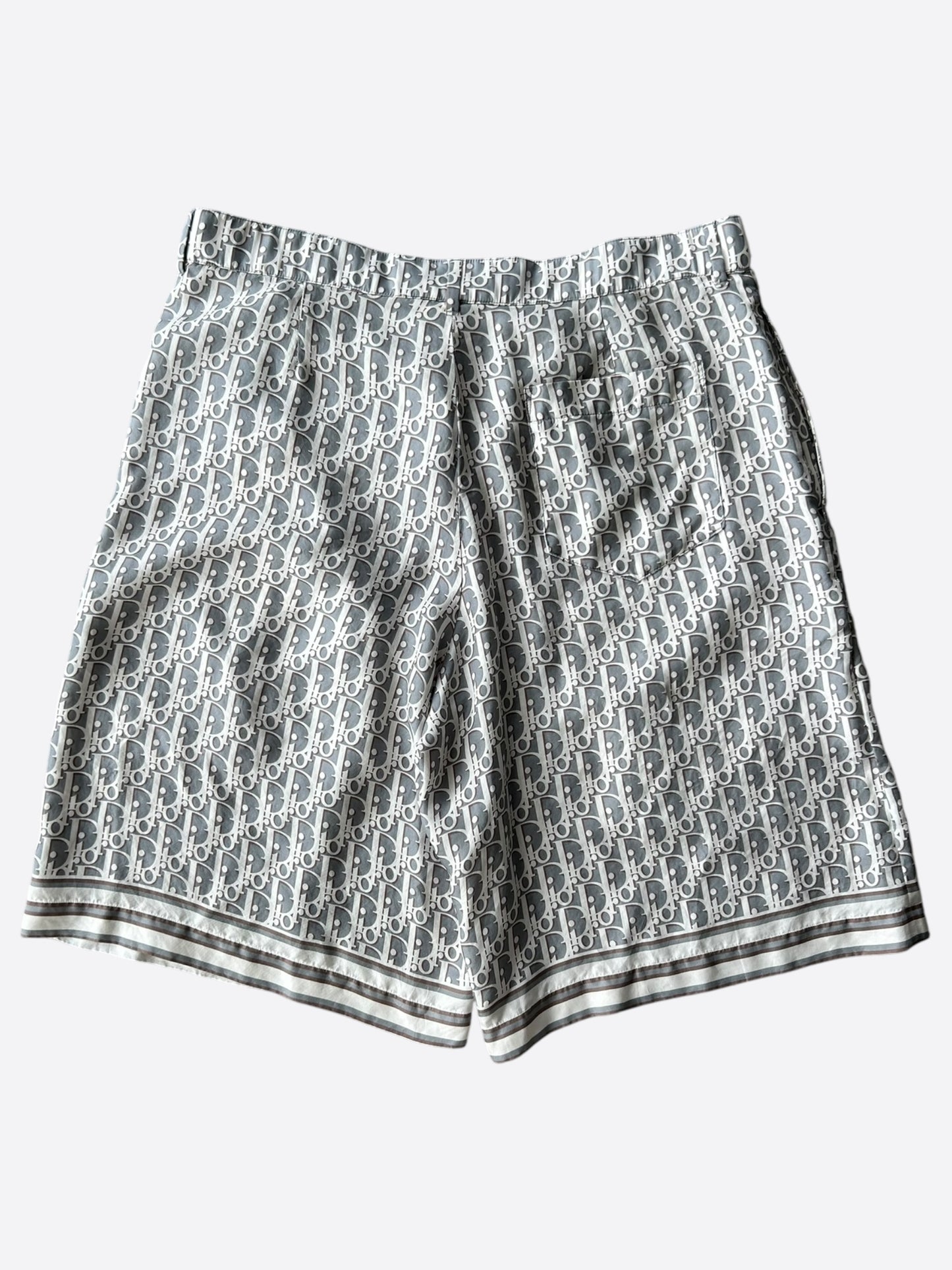 Dior Grey Oblique Silk Shorts