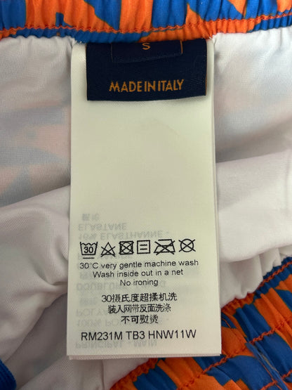 Louis Vuitton Blue & Orange Dove Print Swimshorts