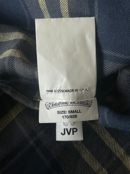 Chrome Hearts Blue & Yellow Plaid Cross Patch Flannel