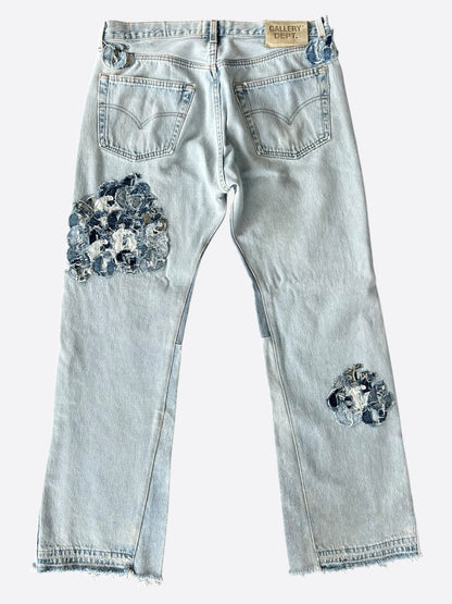 Gallery Dept Light Blue LA Flare Crazy G's Denim Jeans