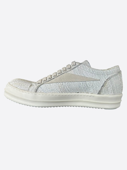 Rick Owens Cracked Milk Vintage Low Top Sneakers