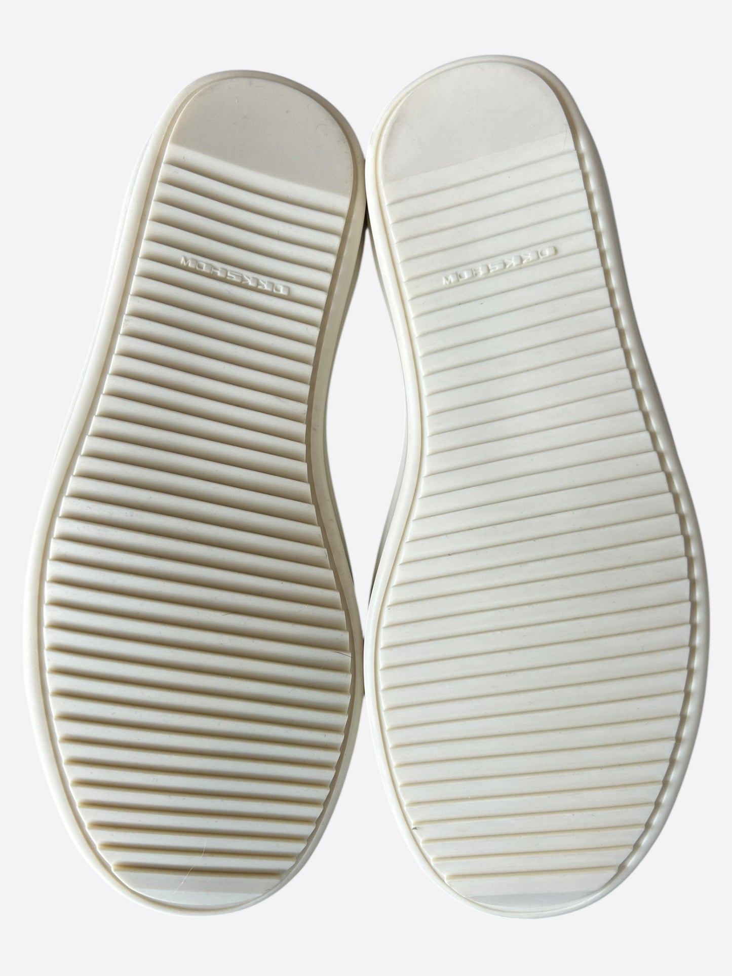 Rick Owens Cracked Milk Vintage Low Top Sneakers