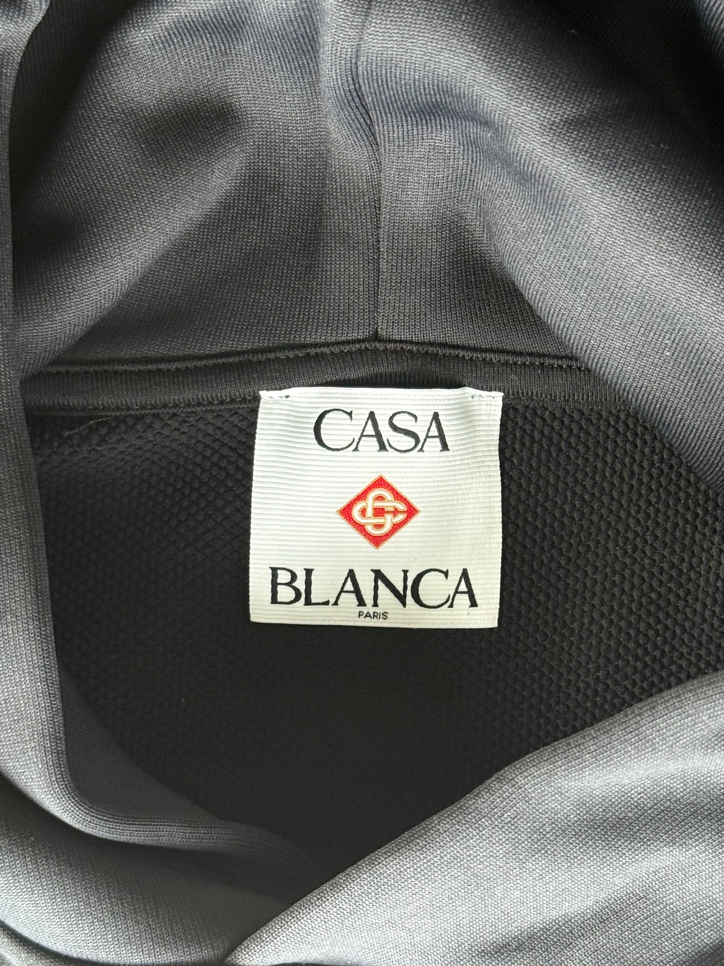 Casablanca Black & Silver Logo Panelled Hoodie