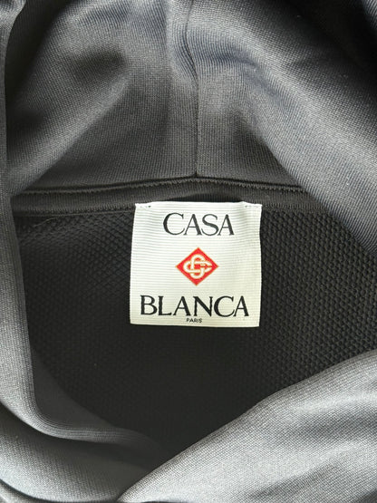 Casablanca Black & Silver Logo Panelled Hoodie