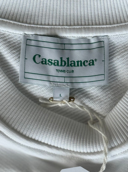 Casablanca White & Multicolor Le Joueur Beaded Logo Sweater