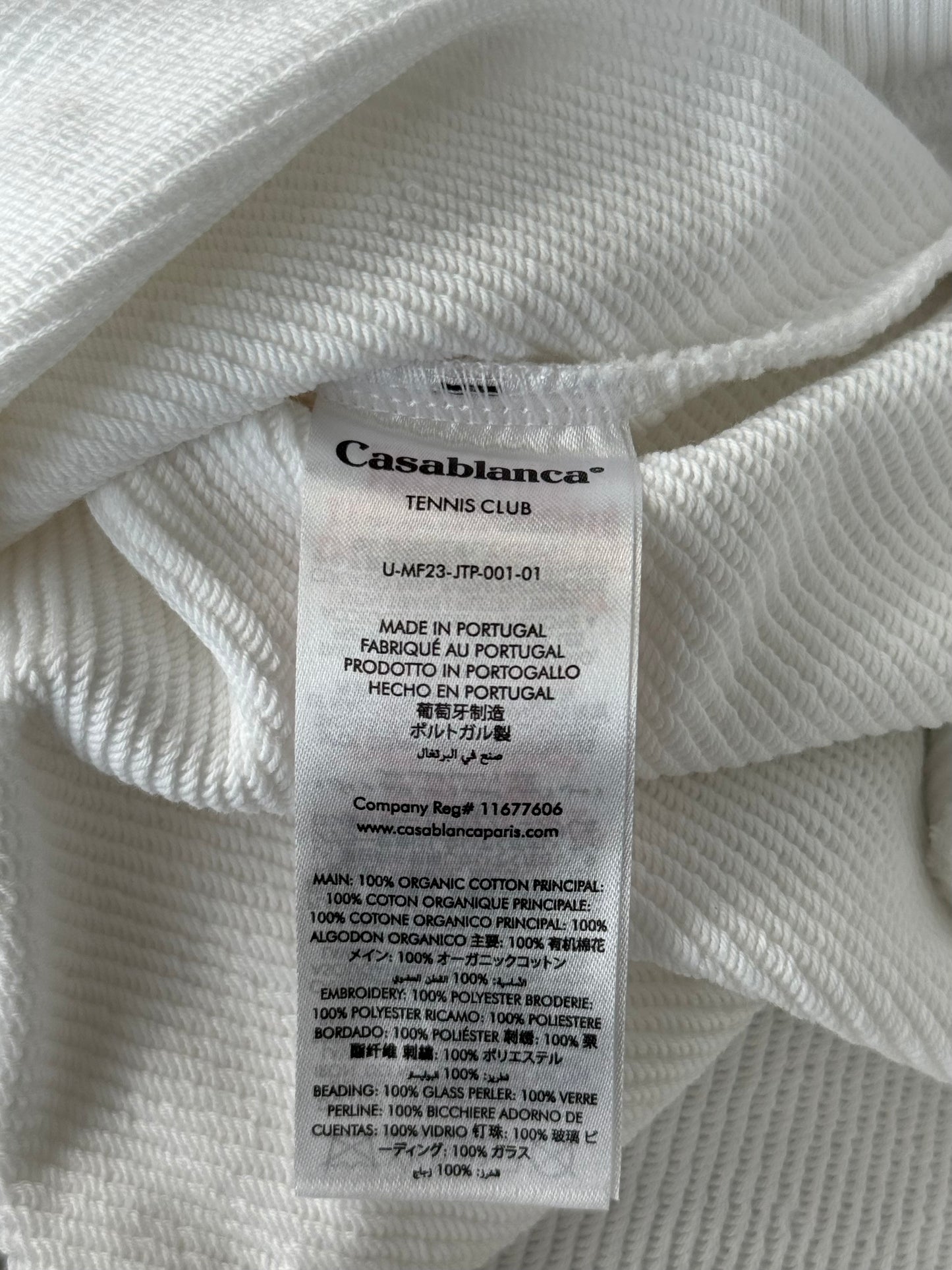 Casablanca White & Multicolor Le Joueur Beaded Logo Sweater
