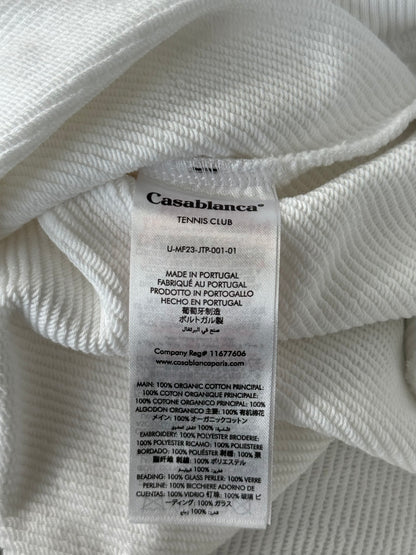 Casablanca White & Multicolor Le Joueur Beaded Logo Sweater