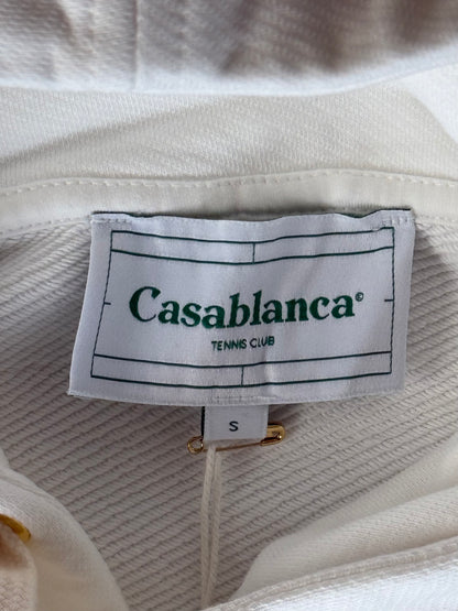 Casablanca White & Multicolor Tennis Club Embroidered Logo Hoodie