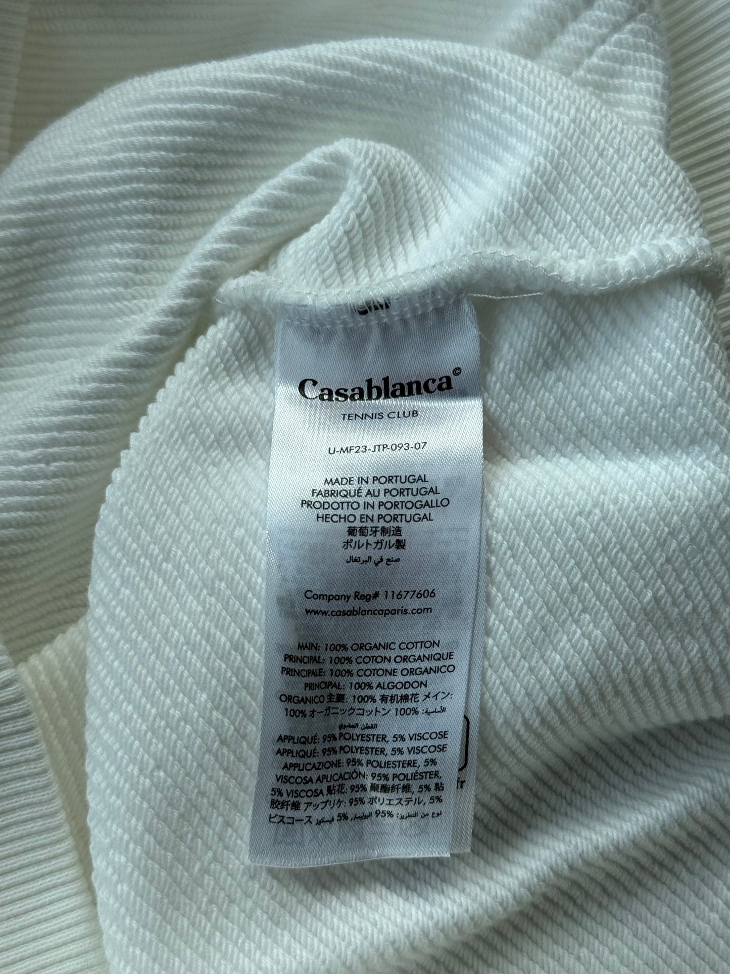 Casablanca White & Multicolor Tennis Club Embroidered Logo Hoodie