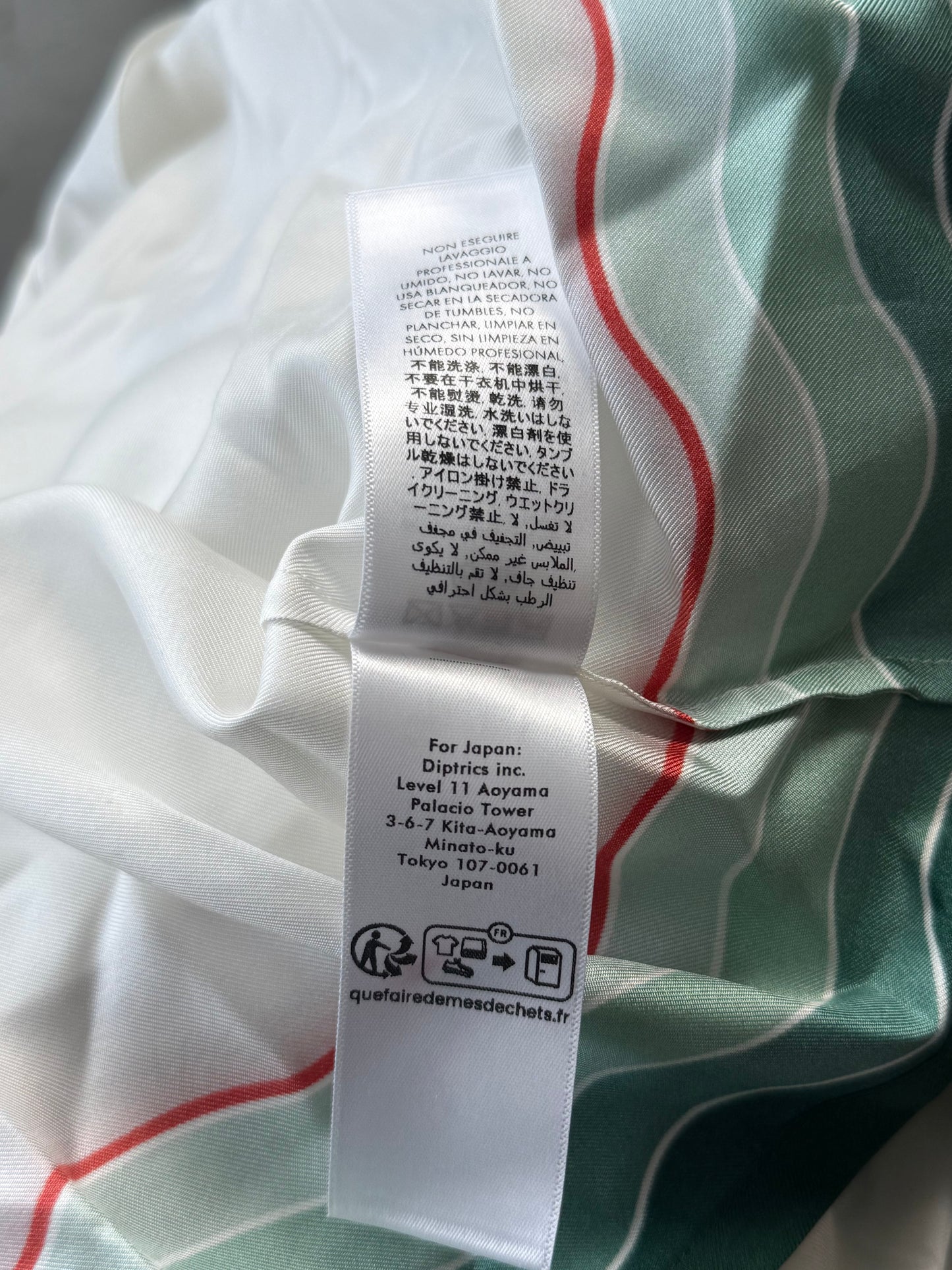 Casablanca White & Green Montagne Ondulee Silk Button Up Shirt
