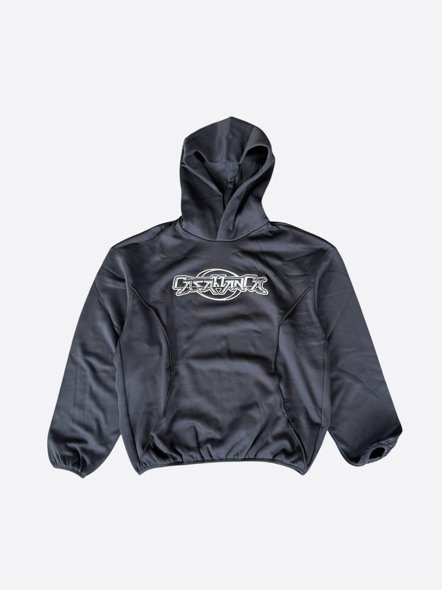 Casablanca Black & Silver Logo Panelled Hoodie