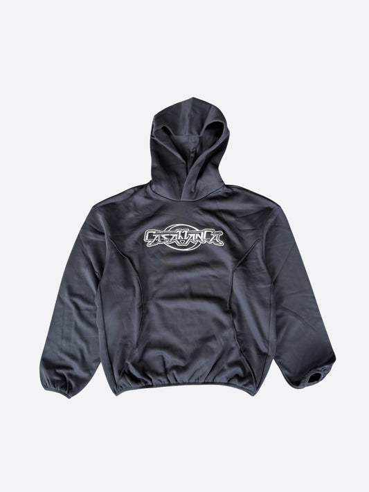 Casablanca Black & Silver Logo Panelled Hoodie