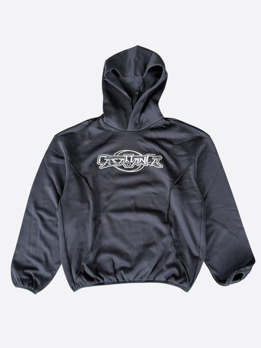 Casablanca Black & Silver Logo Panelled Hoodie