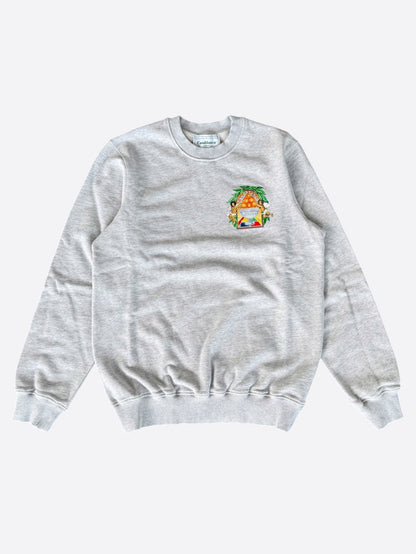 Casablanca Grey & Multicolor Triomphe D'Orange Logo Sweater