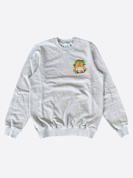 Casablanca Grey & Multicolor Triomphe D'Orange Logo Sweater