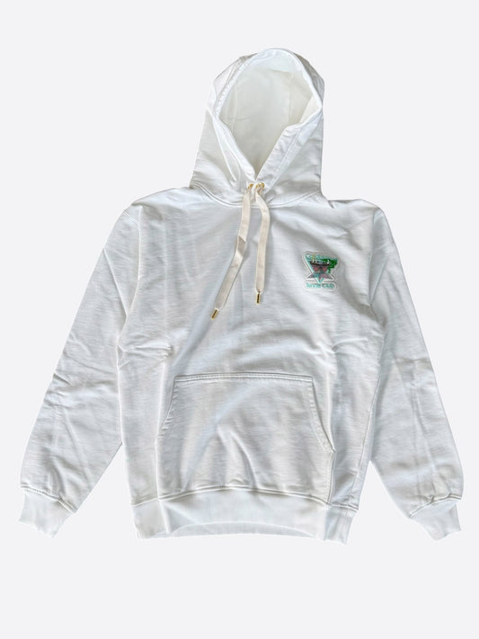 Casablanca White & Multicolor Tennis Club Embroidered Logo Hoodie