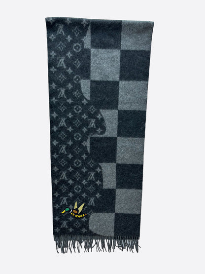 Louis Vuitton Nigo Grey Giant Damier Monogram Scarf