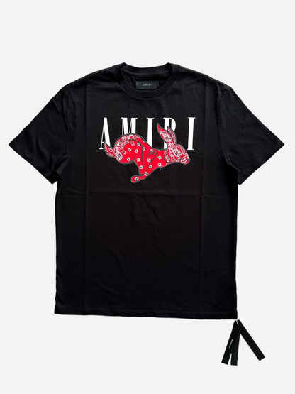 Amiri Black & Red Bandana Rabbit T-Shirt