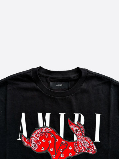 Amiri Black & Red Bandana Rabbit T-Shirt