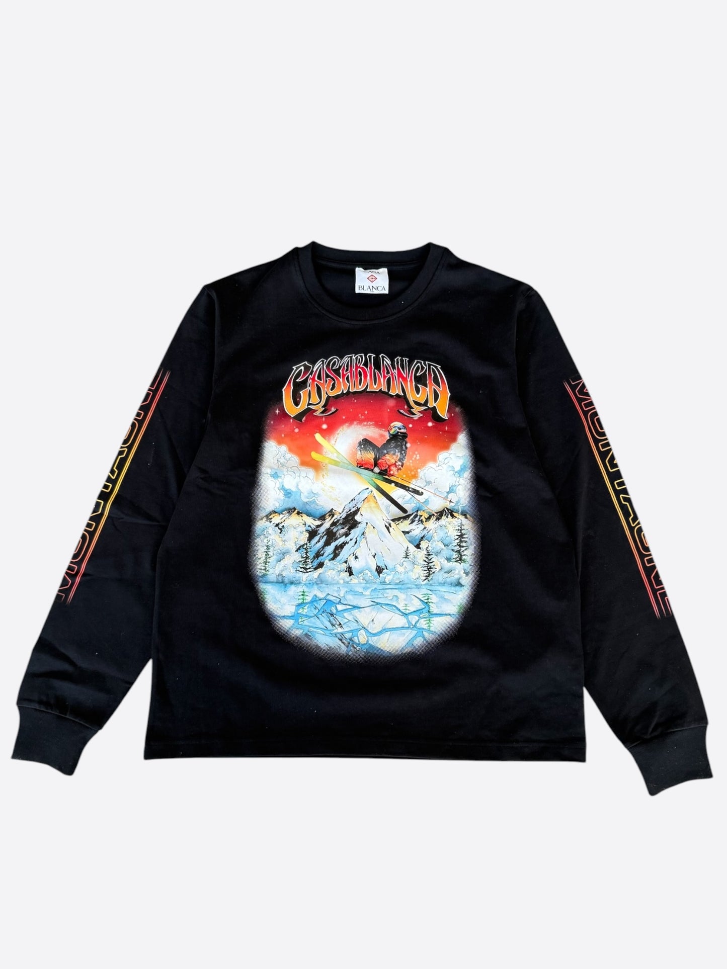 Casablanca Black & Multicolor Ski Club Logo Longsleeve T-Shirt