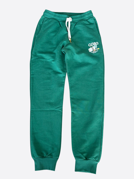 Casablanca Green & White Equipement Sportif Logo Sweatpants