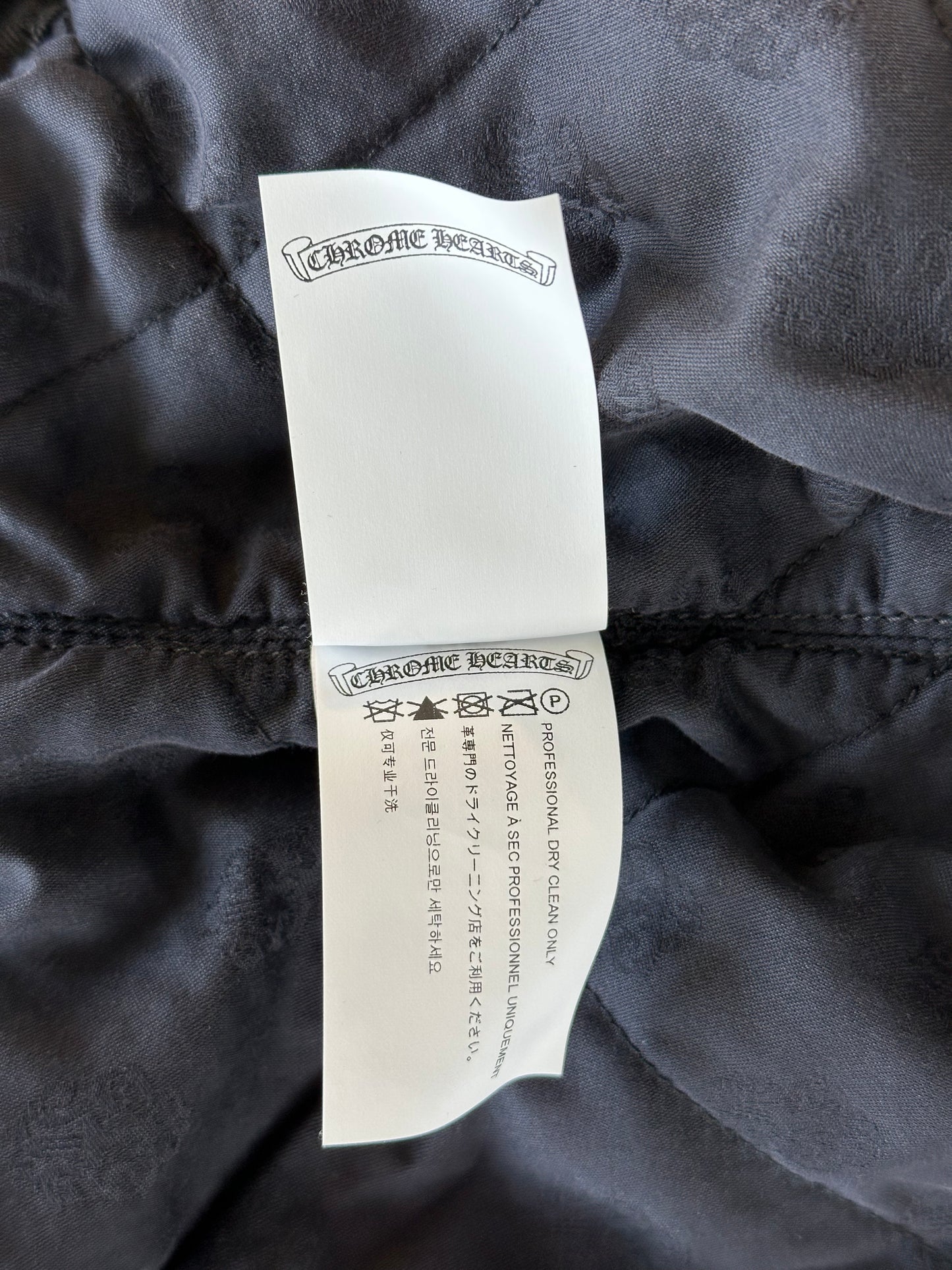 Chrome Hearts Grey & Black Dagger Cross Patch Jacket