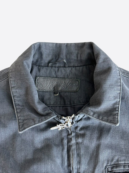 Chrome Hearts Grey & Black Dagger Cross Patch Jacket