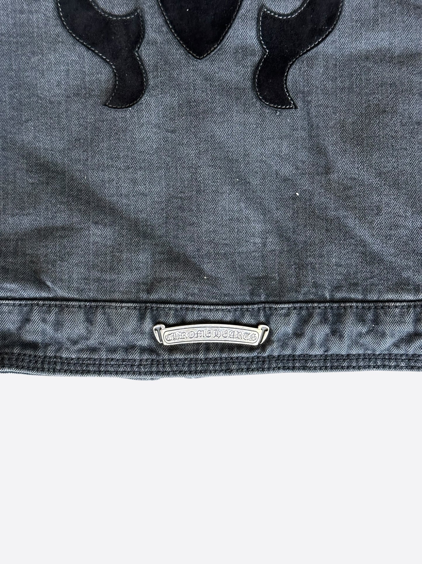 Chrome Hearts Grey & Black Dagger Cross Patch Jacket