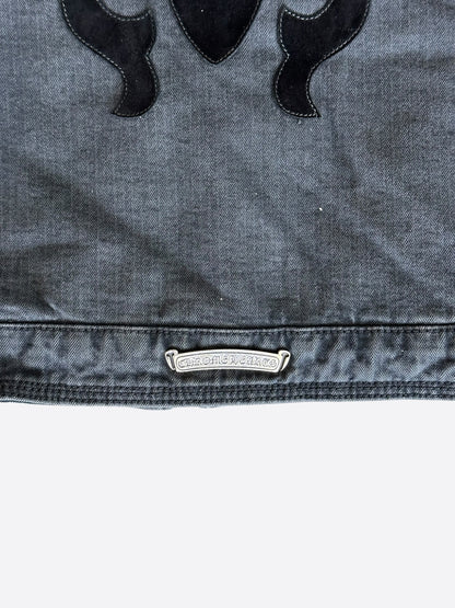 Chrome Hearts Grey & Black Dagger Cross Patch Jacket