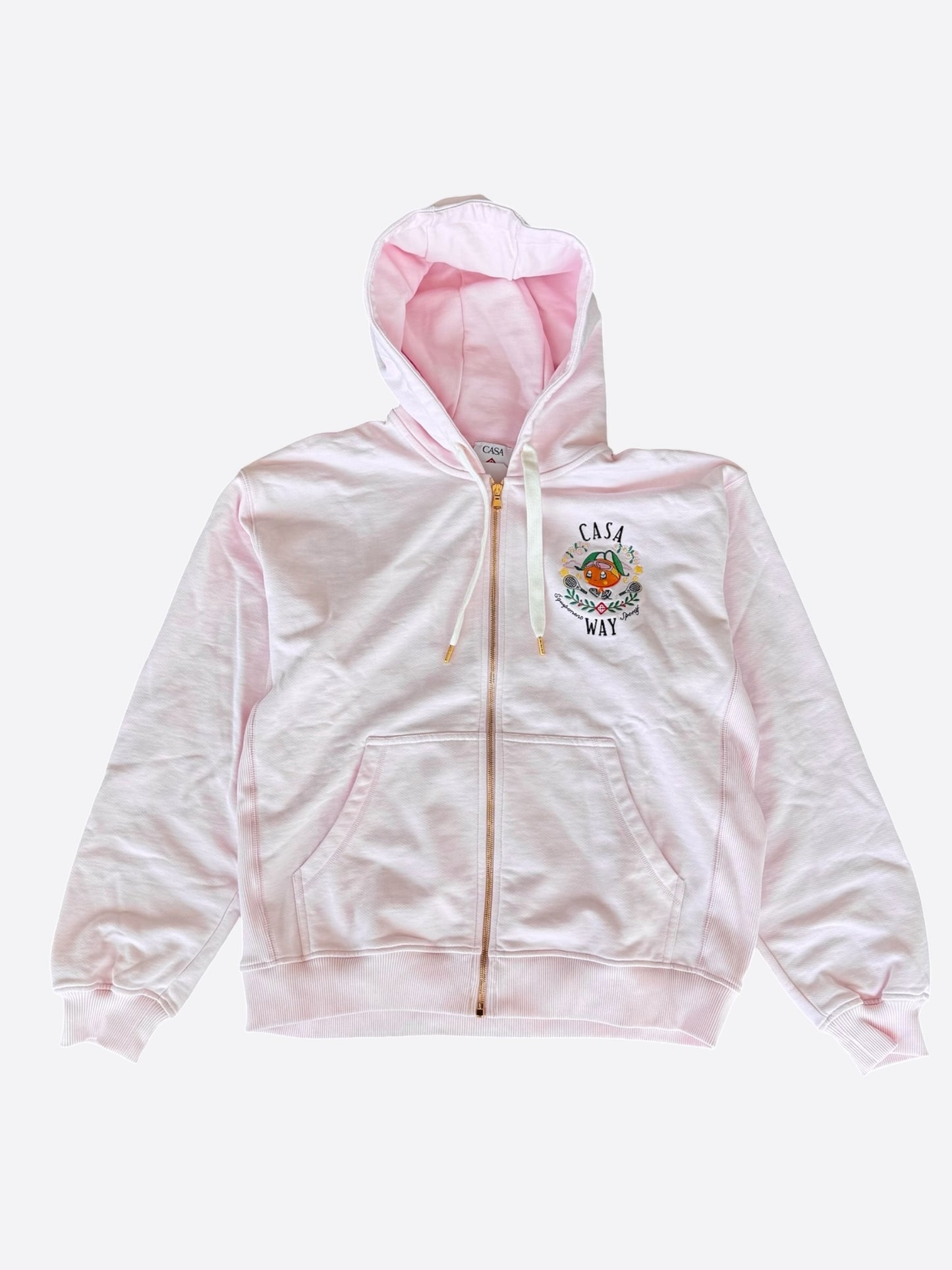 Casablanca Pink Casa Way Mascot Logo Zip Up Hoodie