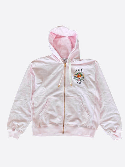 Casablanca Pink Casa Way Mascot Logo Zip Up Hoodie